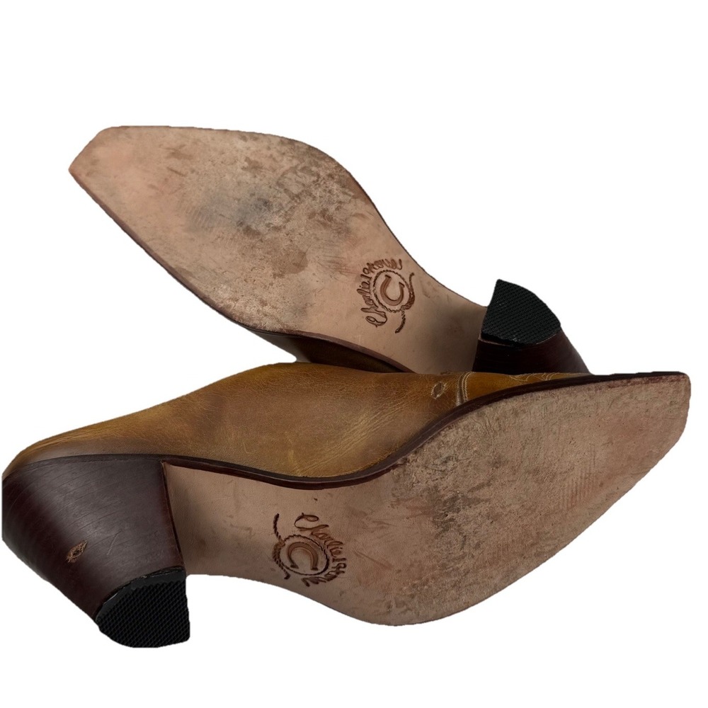 Lucchese Charlie‎ Horse Women's Mules Sz 7B Western Brown Leather Artisan Shoes - Picture 12 of 16